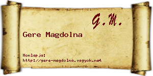 Gere Magdolna névjegykártya